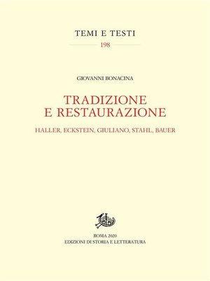 cover image of Tradizione e Restaurazione